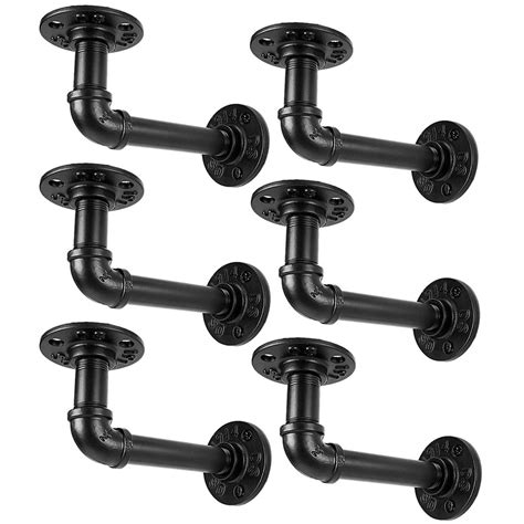 black metal shelf brackets pipe|rustic pipe shelf brackets.